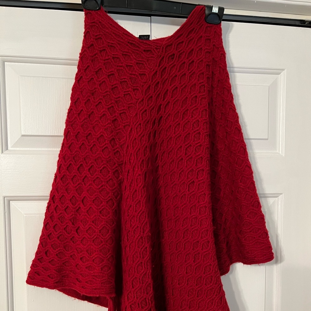 Sweater knit poncho